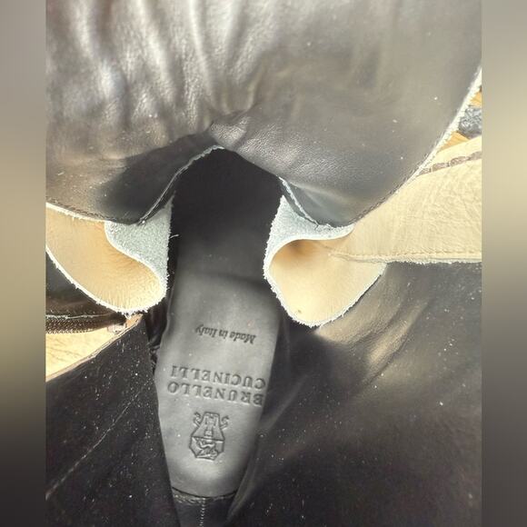 Brunello Cucinelli Leather Lace Up Combat Boots Size 36.5 or US 6.5 - Picture 10 of 12